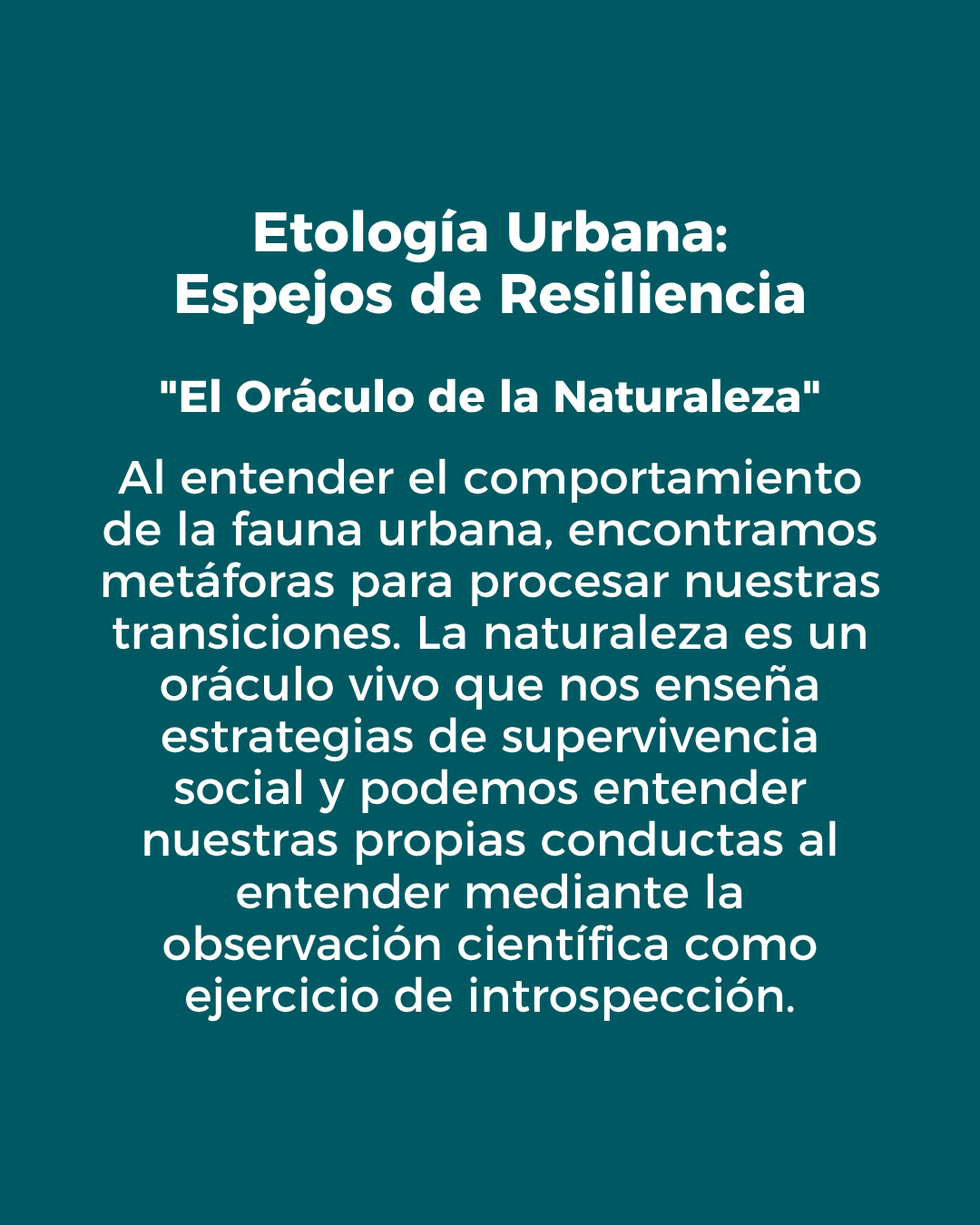 Etología Urbana